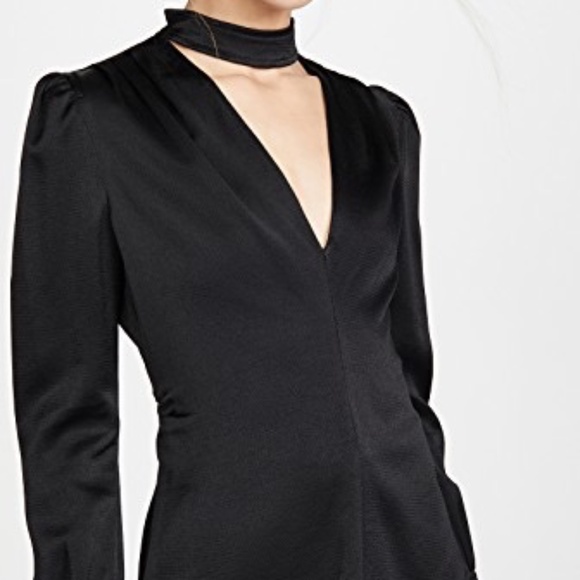 ALC Hirsch Keyhole Crepe Blouse In Black Size 4 - Picture 4 of 11